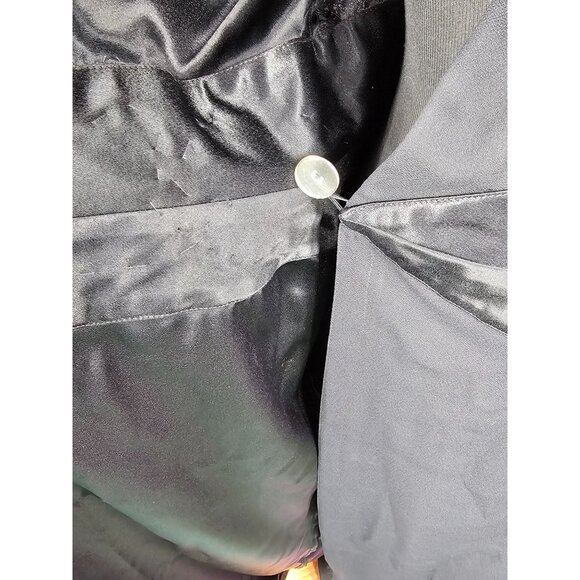 Vintage Cachet Bari Protas Black Dress Beaded Waist Womens Sz M Long Sleeve Gown - Picture 14 of 16